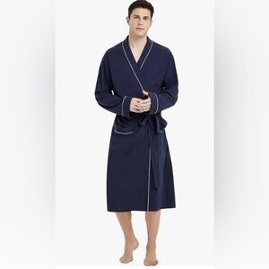 U2SKIIN Mens 100% Cotton Lightweight Knit Bathrobe; Size 2XL/3XL (48-52)